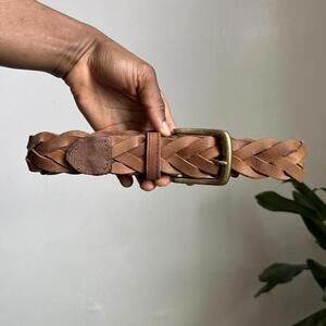 Vintage boho Braided Leather Belt size 38